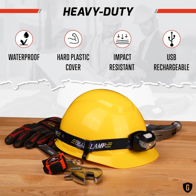 GREERRIDE Rechargeable Hard Hat Light - Headlamp for Keeping Hands Free, Headlights for Head and LED Headlamp Flashlight, Hard Hat Lamp and Firefighter Helmet Light (Direct Mount) - Image 5